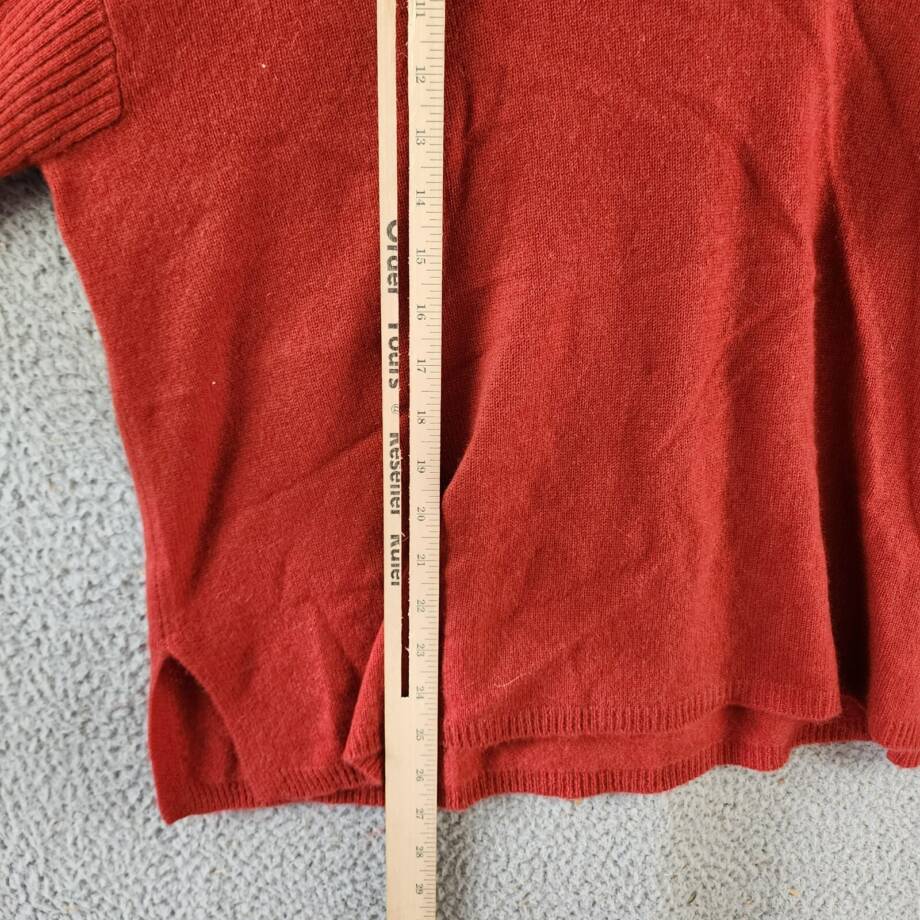 C by Bloomingdale's Cashmere V-Neck Rib Cashmere Sweater Women's XL Dark Sienna