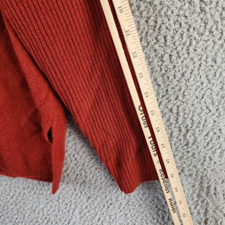 C by Bloomingdale's Cashmere V-Neck Rib Cashmere Sweater Women's XL Dark Sienna