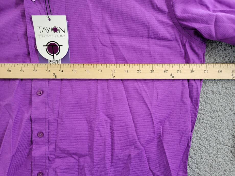 Tayion Collection Slim-Fit Gold Trim Solid Dress Shirt Men's XXL 18-18.5 34-35