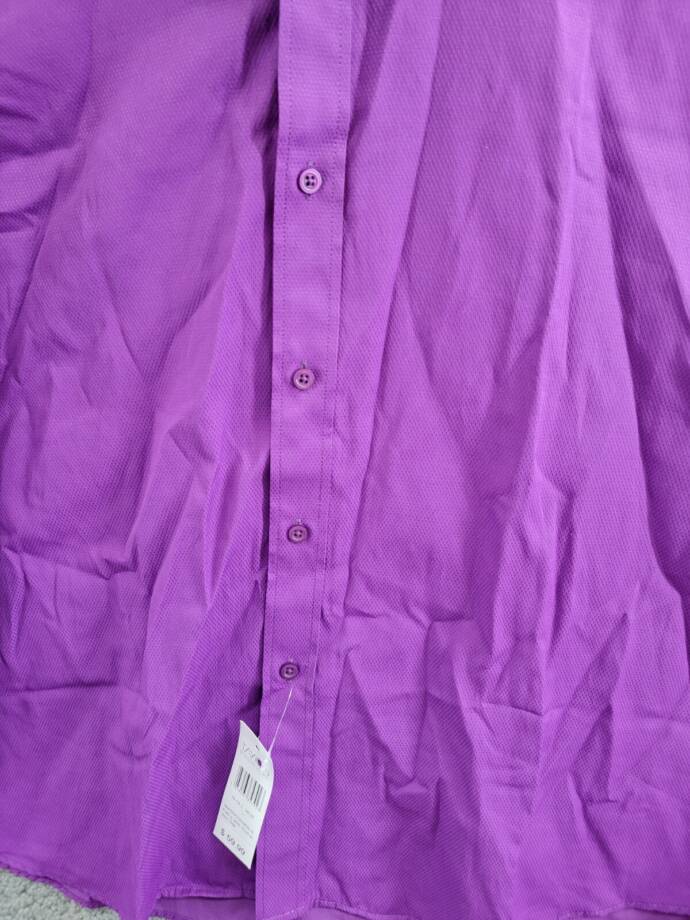 Tayion Collection Slim-Fit Gold Trim Solid Dress Shirt Men's XXL 18-18.5 34-35