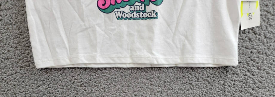 Epic Threads Snoopy Graphic T-Shirt Girls S (7/8) Angel White Multi Pullover S/S