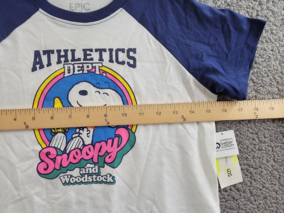 Epic Threads Snoopy Graphic T-Shirt Girls S (7/8) Angel White Multi Pullover S/S