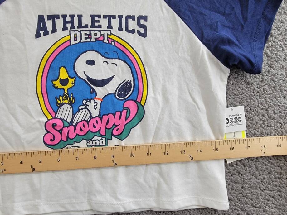 Epic Threads Snoopy Graphic T-Shirt Girls S (7/8) Angel White Multi Pullover S/S