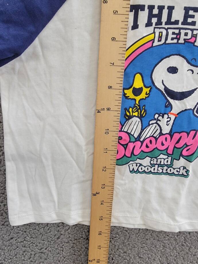 Epic Threads Snoopy Graphic T-Shirt Girls S (7/8) Angel White Multi Pullover S/S