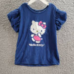 Hello Kitty by Sanrio Printed Wink Short Sleeve Top Girls 4 Blue Pullover Style~