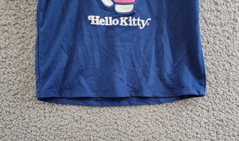 Hello Kitty by Sanrio Printed Wink Short Sleeve Top Girls 4 Blue Pullover Style~