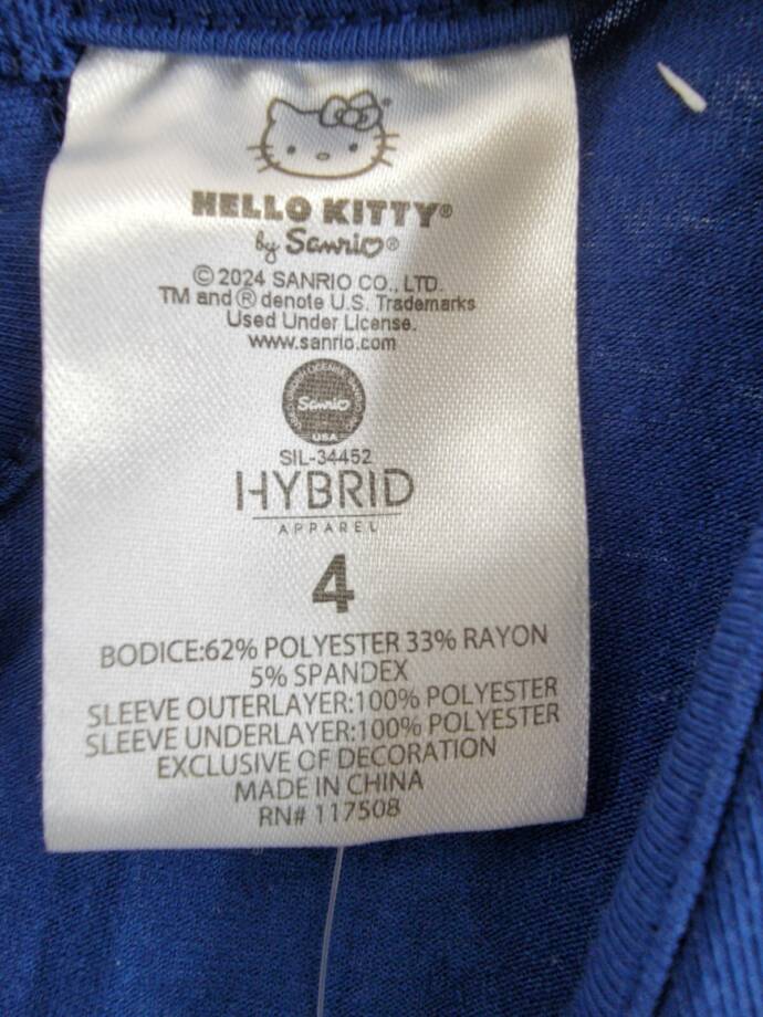 Hello Kitty by Sanrio Printed Wink Short Sleeve Top Girls 4 Blue Pullover Style~