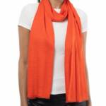 On 34th Soft Sheen Fringe-Trim Scarf Women's One Size Red