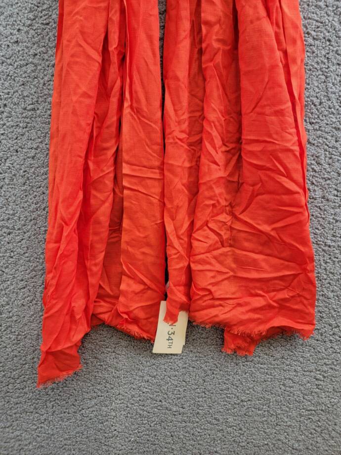 On 34th Soft Sheen Fringe-Trim Scarf Women's One Size Red