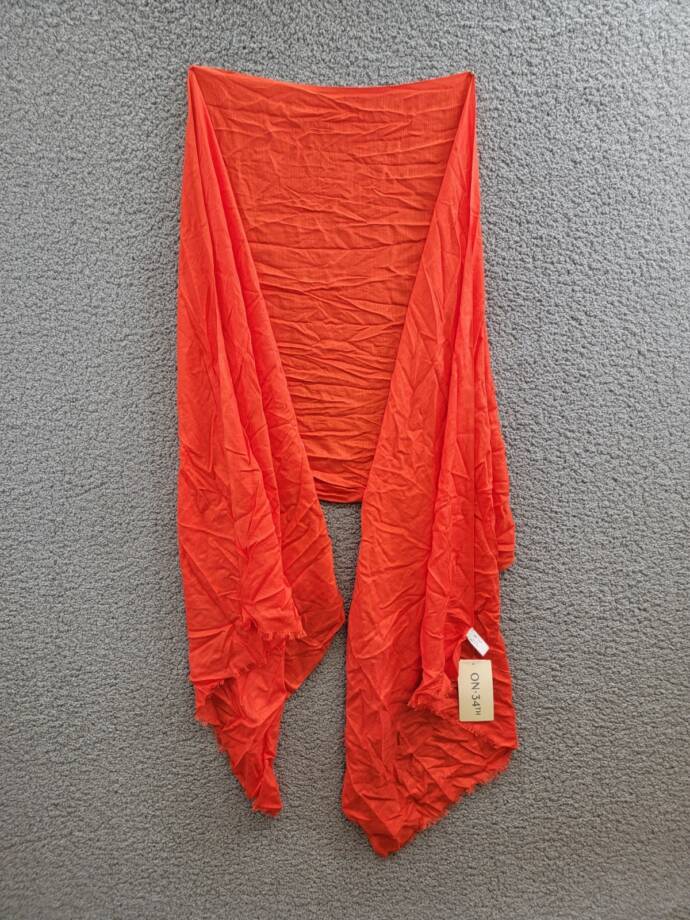 On 34th Soft Sheen Fringe-Trim Scarf Women's One Size Red