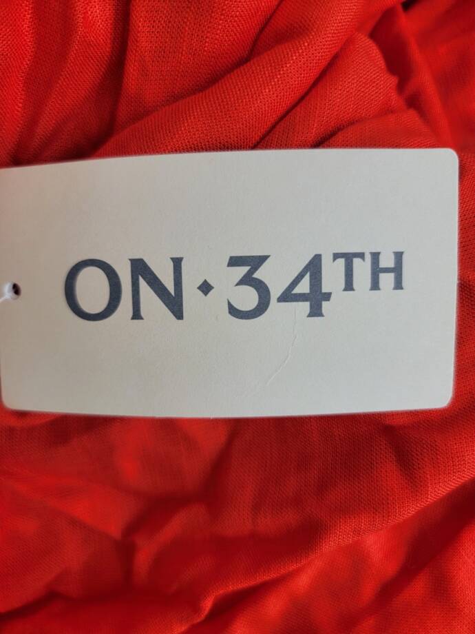 On 34th Soft Sheen Fringe-Trim Scarf Women's One Size Red