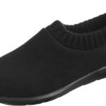 isotoner Microterry Lined Knit Zenz Sock Bootie Slipper Women's 9 Black Slip On