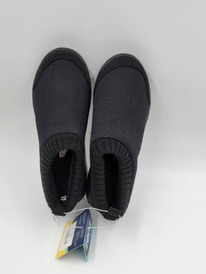 isotoner Microterry Lined Knit Zenz Sock Bootie Slipper Women's 9 Black Slip On