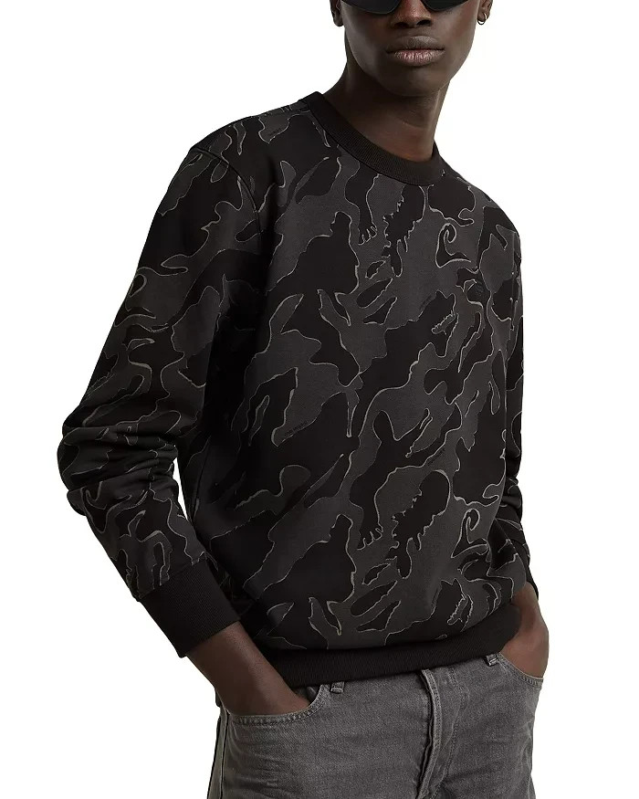 G-STAR RAW Island Camo Fleece Sweatshirt Men's M Cloack Island Crewneck Pullover