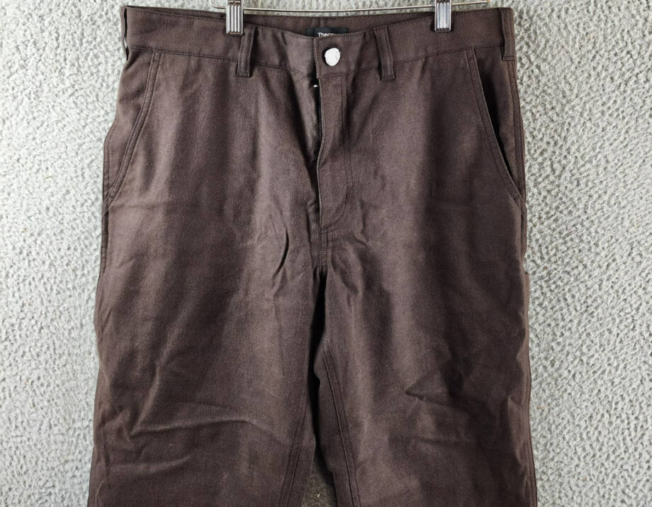 Theory Carpenter Pants Men's 33 Hickory Melange Side Pockets Button Zip Closure