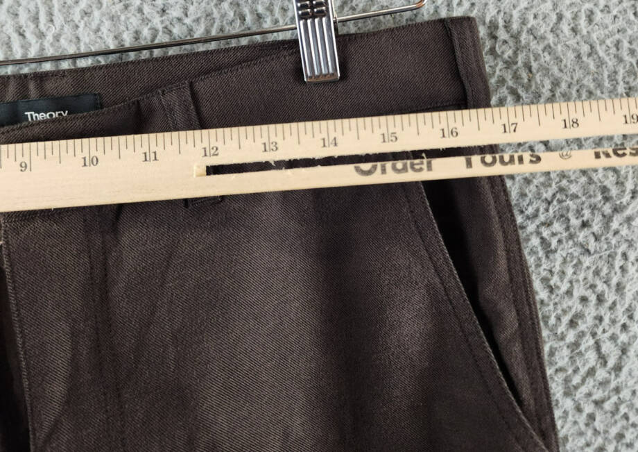 Theory Carpenter Pants Men's 33 Hickory Melange Side Pockets Button Zip Closure