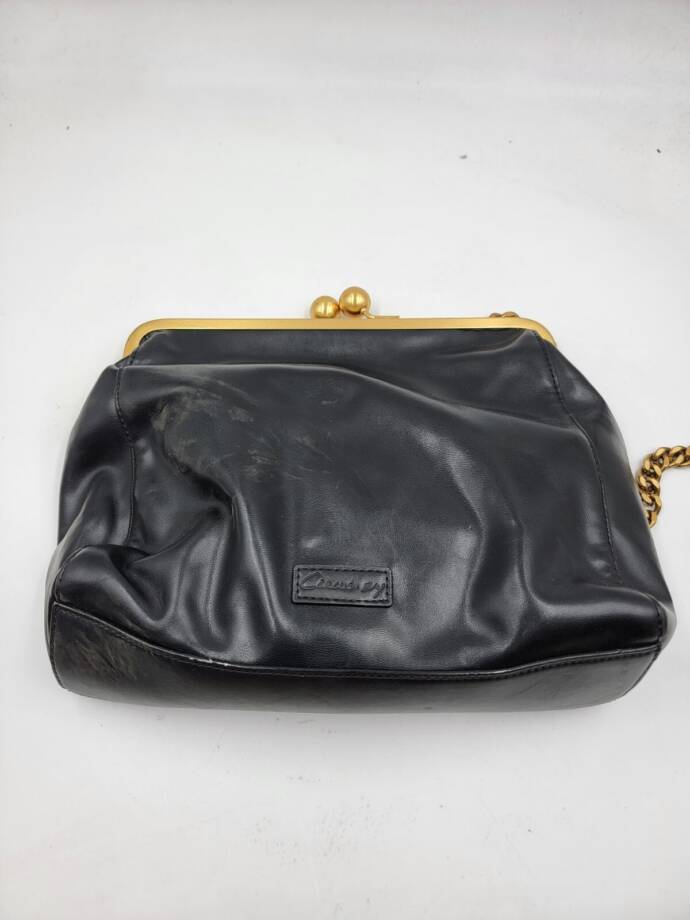 Circus by Sam Edelman Kisslock Clutch Bag Women's Black/Gold Chain Strap