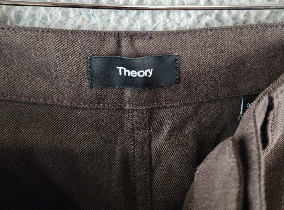 Theory Carpenter Pants Men's 33 Hickory Melange Side Pockets Button Zip Closure