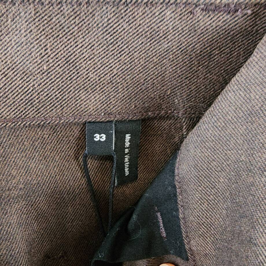 Theory Carpenter Pants Men's 33 Hickory Melange Side Pockets Button Zip Closure