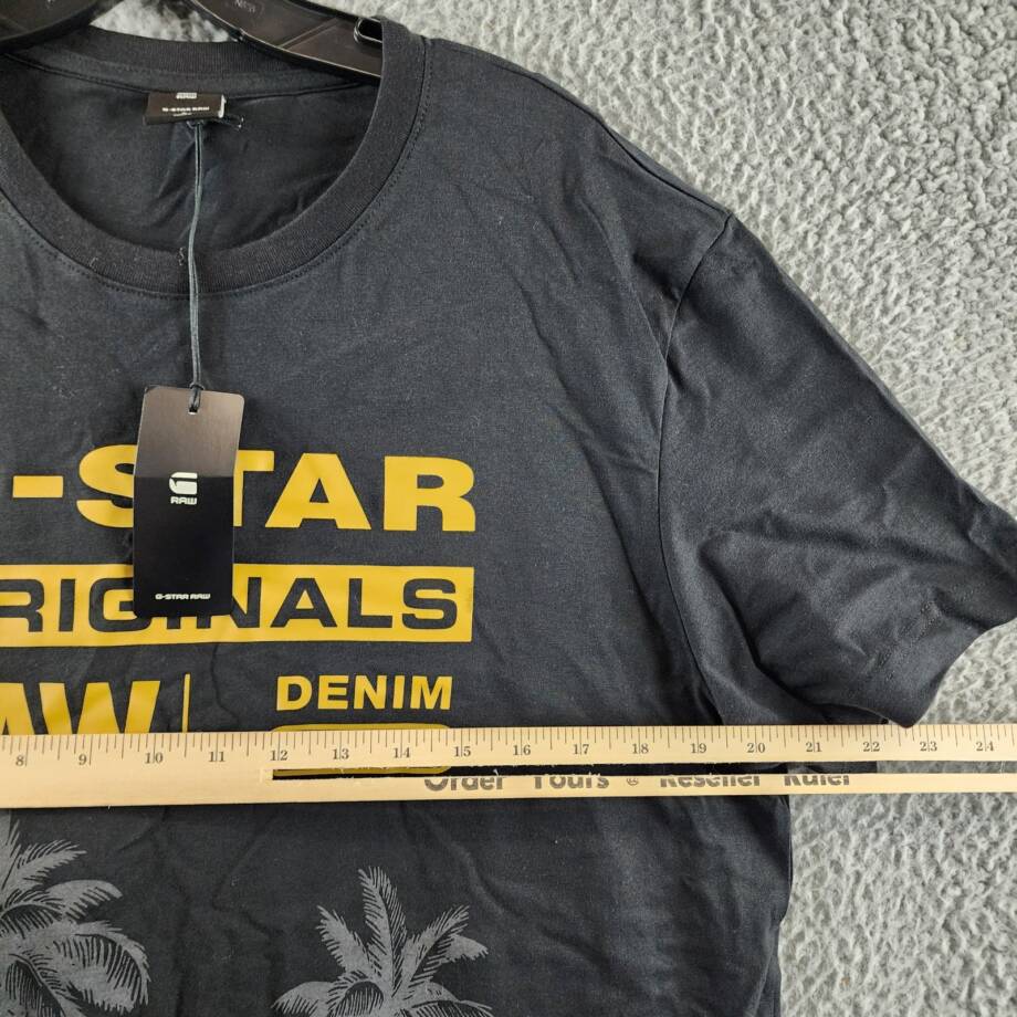 G-Star Raw Palm Originals Regular-Fit Logo Graphic T-Shirt Mens L Black Pullover