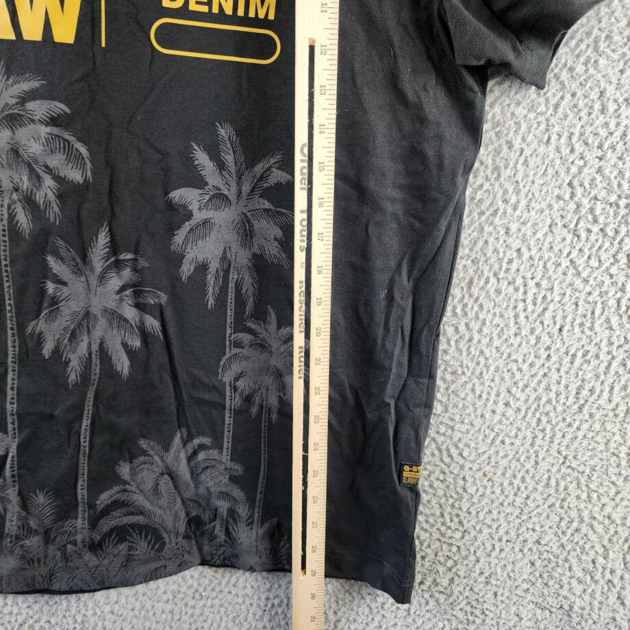 G-Star Raw Palm Originals Regular-Fit Logo Graphic T-Shirt Mens L Black Pullover