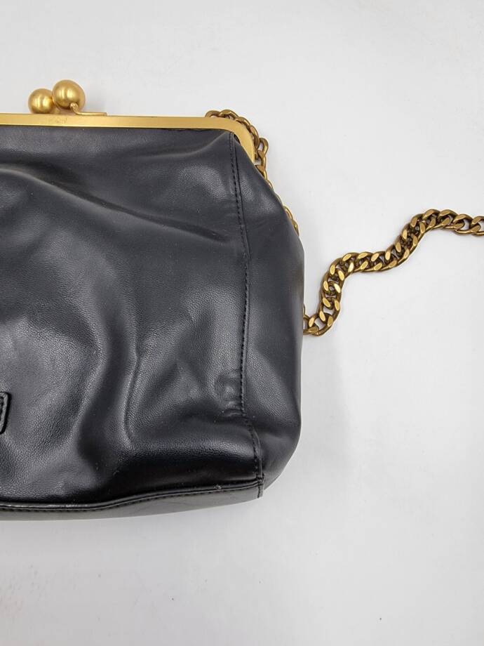 Circus by Sam Edelman Kisslock Clutch Bag Women's Black/Gold Chain Strap