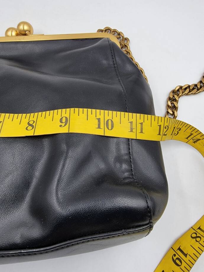 Circus by Sam Edelman Kisslock Clutch Bag Women's Black/Gold Chain Strap
