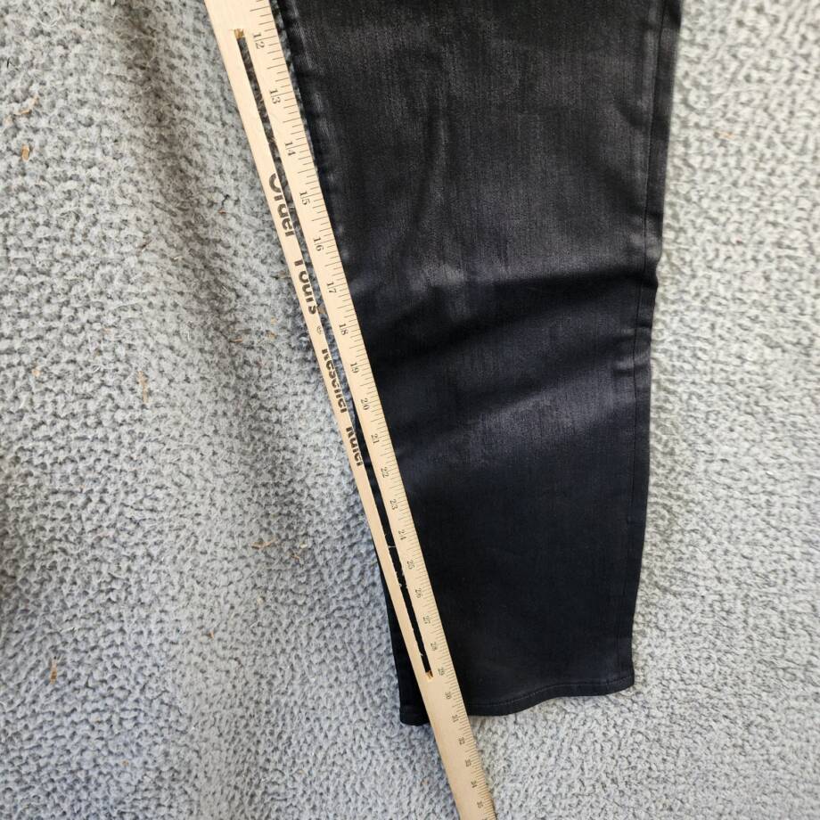 John Varvatos Slim Fit Waxed Coated Jeans Men's 36 Ink Blue Button Zip Closure