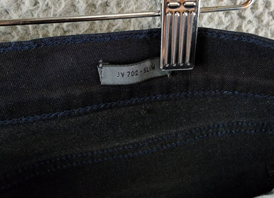John Varvatos Slim Fit Waxed Coated Jeans Men's 36 Ink Blue Button Zip Closure