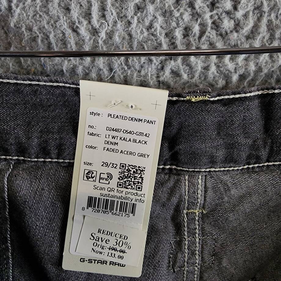 G-STAR RAW Palm Print Loose Relaxed Fit Jeans Men's 29/32 Faded Acero Gray Denim