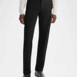 Theory Straight Twill Cargo Pants Men's 32 Black Side Pockets Button Zip Closure
