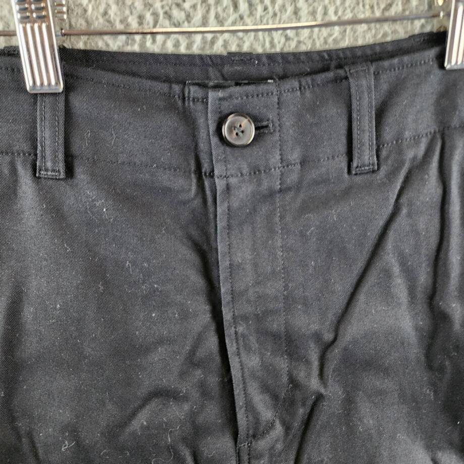 Theory Straight Twill Cargo Pants Men's 32 Black Side Pockets Button Zip Closure