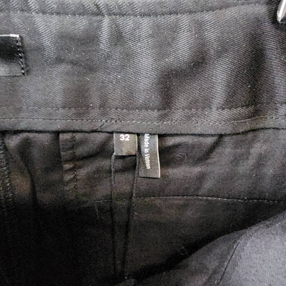 Theory Straight Twill Cargo Pants Men's 32 Black Side Pockets Button Zip Closure