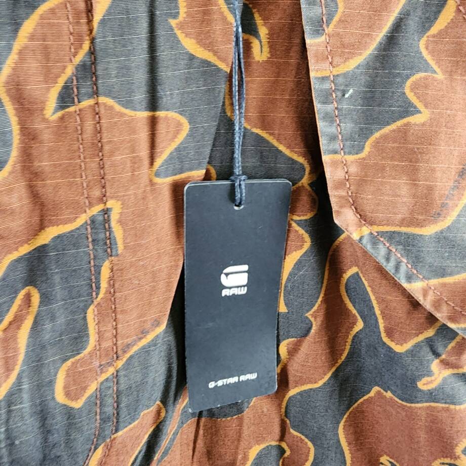 G-Star Raw Printed Straight-Fit Cargo Pants Men's 34/32 Rodeo Island Button Zip