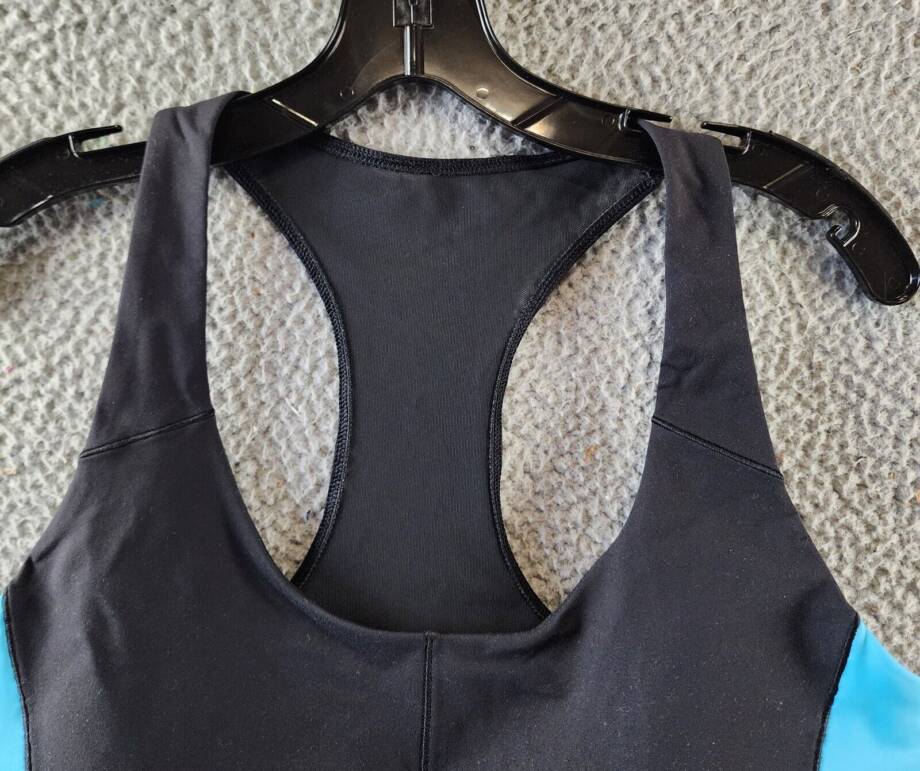 Reebok Plus Size Lux Colorblocked Racerback Sports Bra Women's 1X/16W Black/Blue