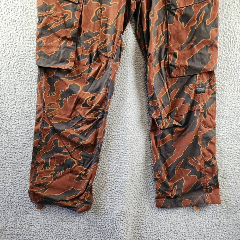 G-Star Raw Printed Straight-Fit Cargo Pants Men's 32/32 Rodeo Island Button Zip