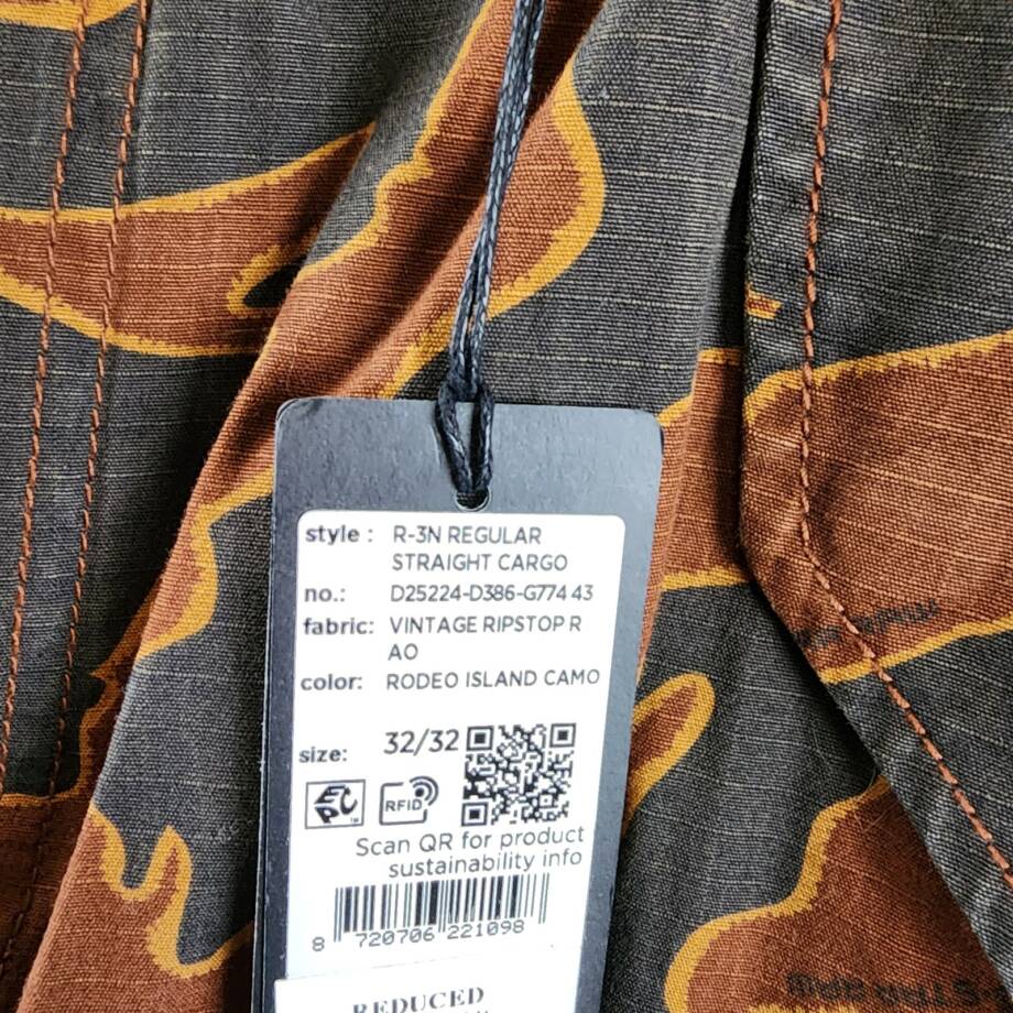 G-Star Raw Printed Straight-Fit Cargo Pants Men's 32/32 Rodeo Island Button Zip