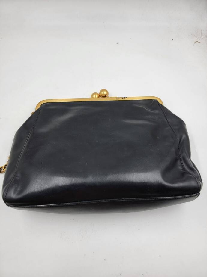 Circus by Sam Edelman Kisslock Clutch Bag Women's Black/Gold Chain Strap