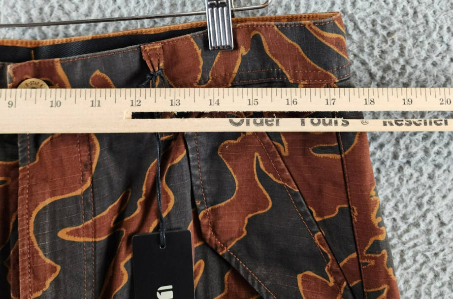 G-Star Raw Printed Straight-Fit Cargo Pants Men's 32/32 Rodeo Island Button Zip