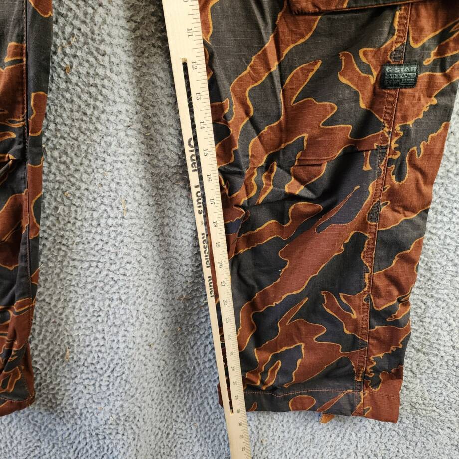 G-Star Raw Printed Straight-Fit Cargo Pants Men's 32/32 Rodeo Island Button Zip