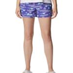 Columbia Sandy River II Printed Mid-Rise Shorts Women's M Purple Lotus Pull On