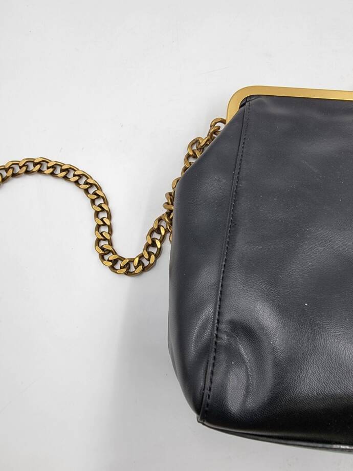 Circus by Sam Edelman Kisslock Clutch Bag Women's Black/Gold Chain Strap