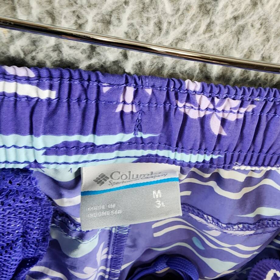 Columbia Sandy River II Printed Mid-Rise Shorts Women's M Purple Lotus Pull On