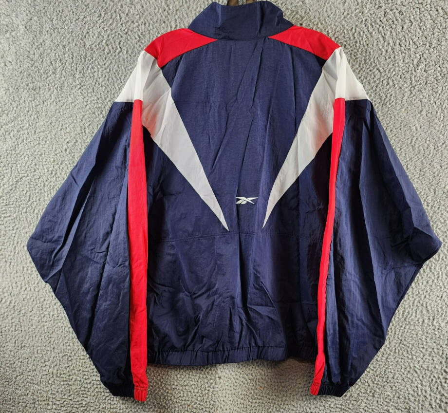 Reebok Back Vector Colorblock Track Jacket Women's 2X/18-20W Navy Multi Full Zip