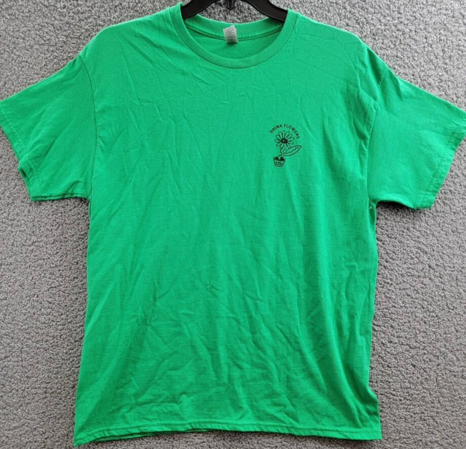 Gildan Live a Joyful Life Graphic Crewneck T-Shirt Women's L Green Short Sleeve