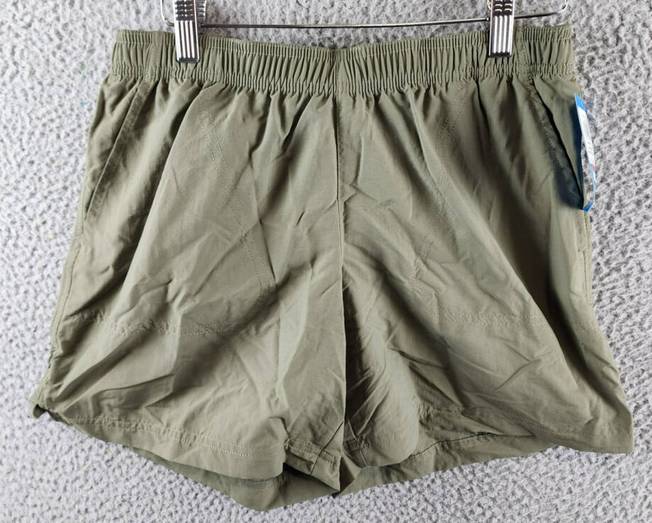 Columbia Sandy River Water-Resistant Shorts Women's S Stone Green Elastic Waist