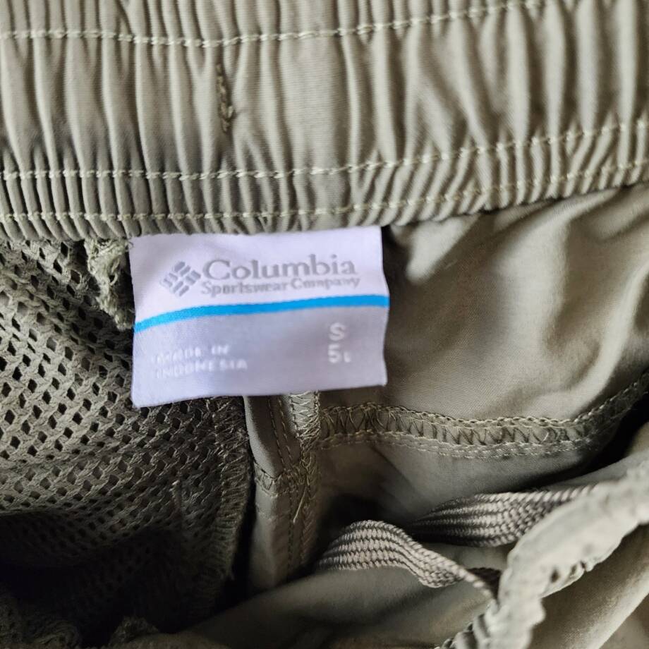 Columbia Sandy River Water-Resistant Shorts Women's S Stone Green Elastic Waist