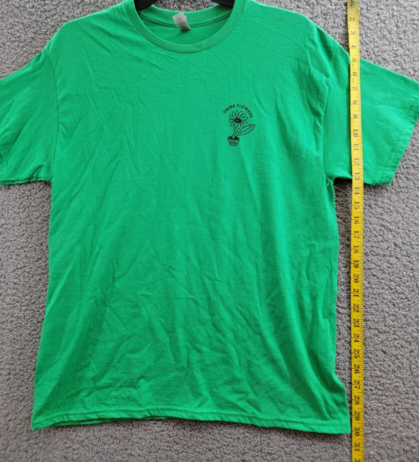 Gildan Live a Joyful Life Graphic Crewneck T-Shirt Women's L Green Short Sleeve