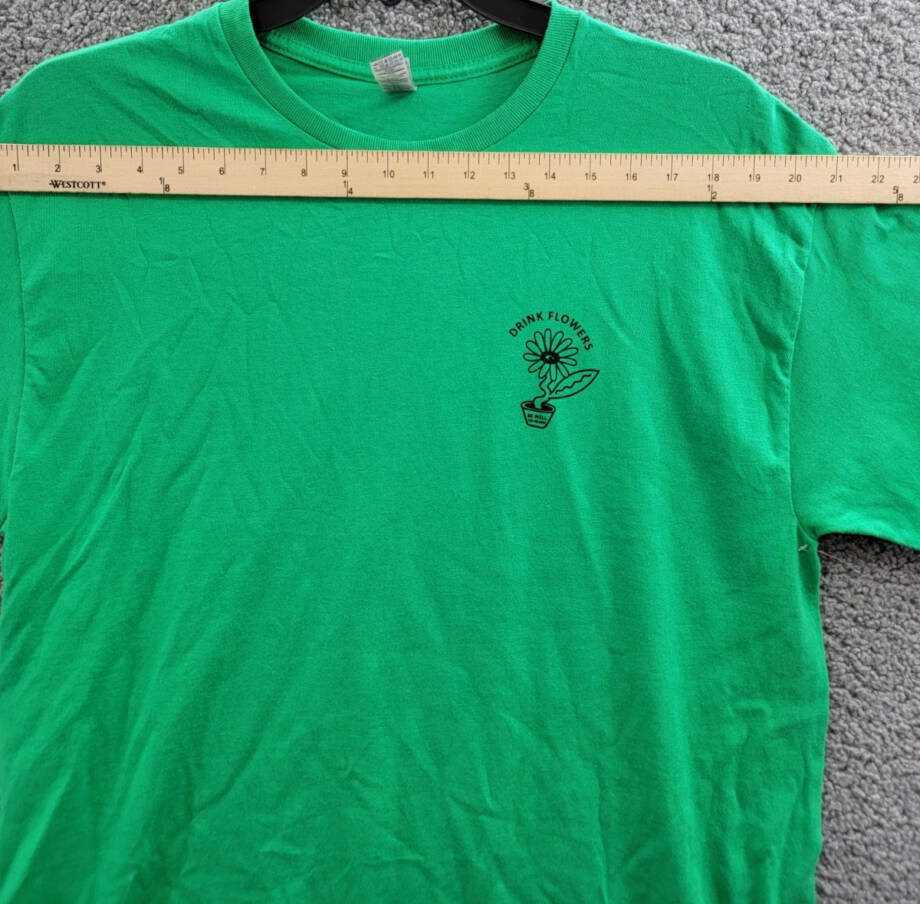 Gildan Live a Joyful Life Graphic Crewneck T-Shirt Women's L Green Short Sleeve
