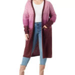 Jessica Simpson Trendy Plus Size Carmine Long Cardigan Women's 3X Winestasting